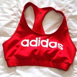 Red Adidas sports bra